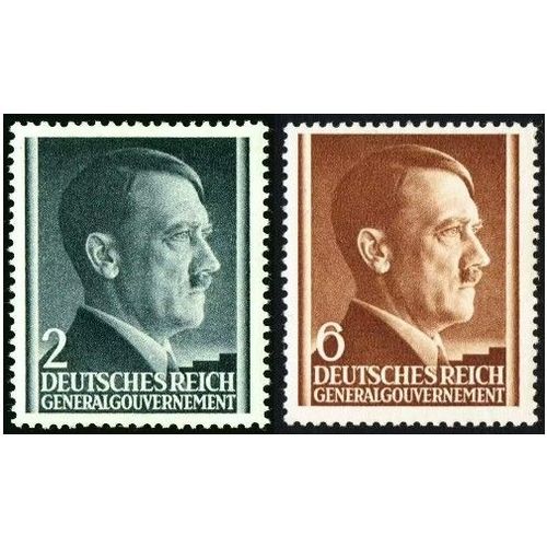 Pologne, Occupation Allemande, General Gouvernement 1941, Beaux Timbres Yvert 82 Et 82, Chancelier Hitler, Neufs*