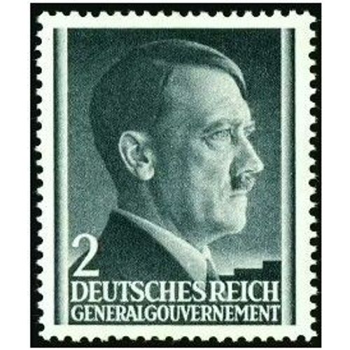 Pologne, Occupation Allemande, General Gouvernement 1941, Très Beau Timbre Neuf** Luxe Yvert 82, Chancelier Hitler 2gr. Vert Gris.