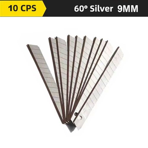 Lame De Couteau D'art Pour Papier Peint,Couteau Utilitaire,Artisanat Créatif,Outil De Coupe,Grand Coupe De Papier,10 Pièces,9mm,18mm,25mm - Type 9mm Silver Seth