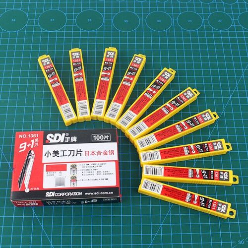 Sdi-Couteau Utilitaire En Acier Sk2,Résistant À 30 Angles Pointus,Lame De Rasoir Argentée Pour Papier,Plastique,Boîte En Pvc,Coupe,Japon,9mm,100 Pièces - Type 100pcs 9mm Blades