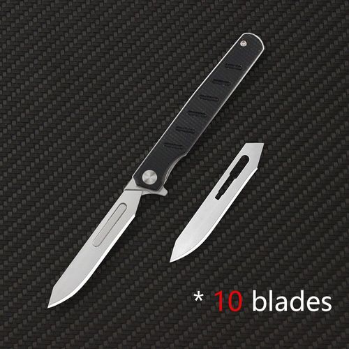 Couteaux Pliants De Poche Portables Edc,Mini Générateurs De Scalpel Multiple En Fibre De Carbone,Couteau Utilitaire,Outils D'autodéfense,Coupe-Boîte - Type Linen 10