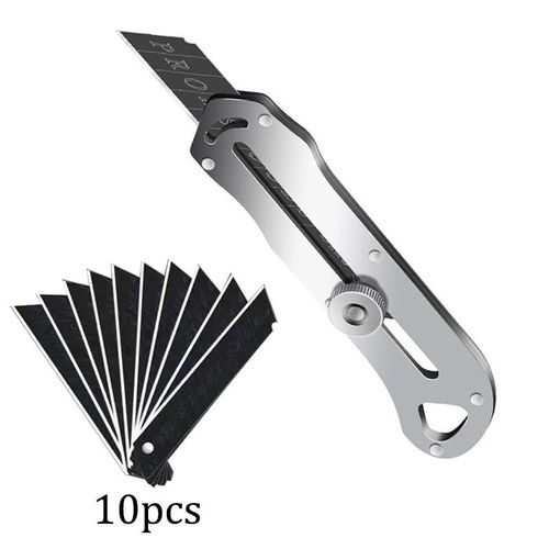 Couteau Utilitaire En Métal 10 Pièces 18mm Couteau De Poche Sphérique Coupe Papier Démolition Couteau Express Multifonctionnel Couteau D'art Hy-180 - Type Silver
