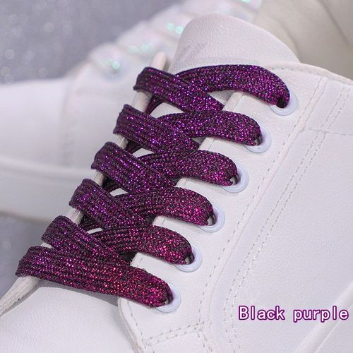 1 Paire Paillettes Colorées Largeur Lacet Cordes Lacets Plats Pour Course Athlétique Mode Lacet Baskets Chaussures Botte 1 Cm