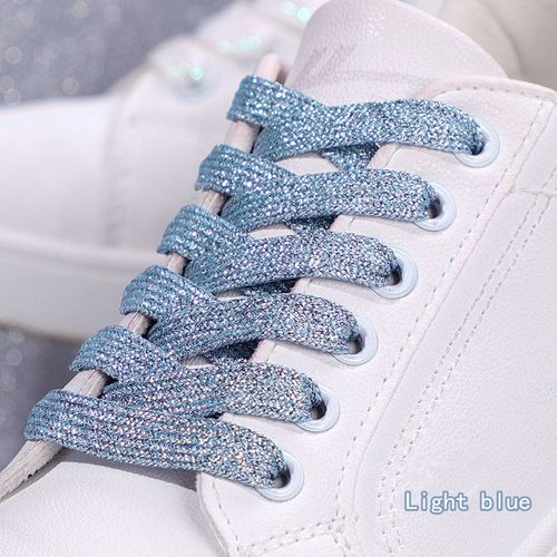 1 Paire Paillettes Colorées Largeur Lacet Cordes Lacets Plats Pour Course Athlétique Mode Lacet Baskets Chaussures Botte 1 Cm
