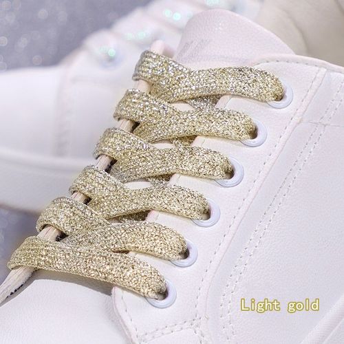 1 Paire Paillettes Colorées Largeur Lacet Cordes Lacets Plats Pour Course Athlétique Mode Lacet Baskets Chaussures Botte 1 Cm