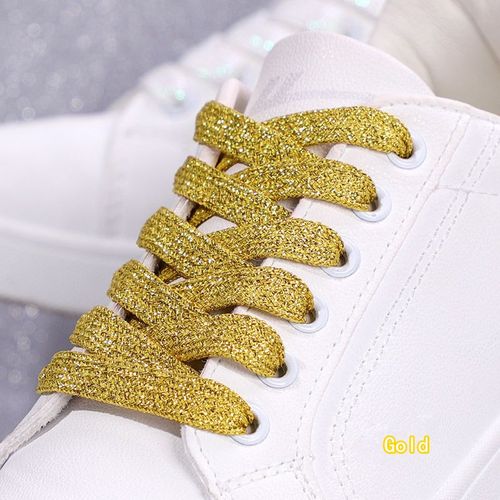 1 Paire Paillettes Colorées Largeur Lacet Cordes Lacets Plats Pour Course Athlétique Mode Lacet Baskets Chaussures Botte 1 Cm