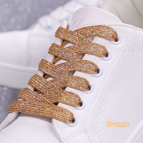 1 Paire Paillettes Colorées Largeur Lacet Cordes Lacets Plats Pour Course Athlétique Mode Lacet Baskets Chaussures Botte 1 Cm