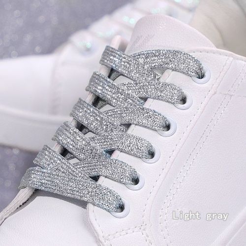1 Paire Paillettes Colorées Largeur Lacet Cordes Lacets Plats Pour Course Athlétique Mode Lacet Baskets Chaussures Botte 1 Cm