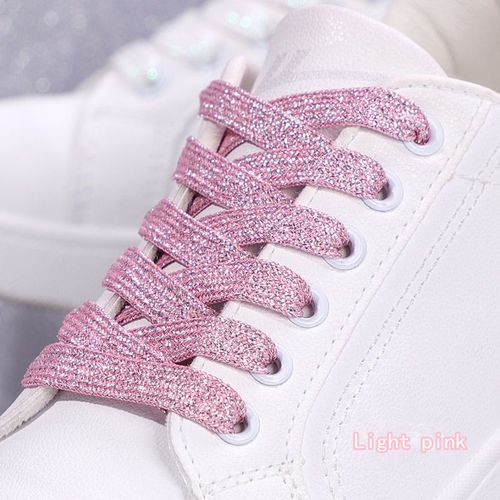 1 Paire Paillettes Colorées Largeur Lacet Cordes Lacets Plats Pour Course Athlétique Mode Lacet Baskets Chaussures Botte 1 Cm