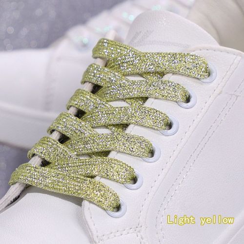 1 Paire Paillettes Colorées Largeur Lacet Cordes Lacets Plats Pour Course Athlétique Mode Lacet Baskets Chaussures Botte 1 Cm