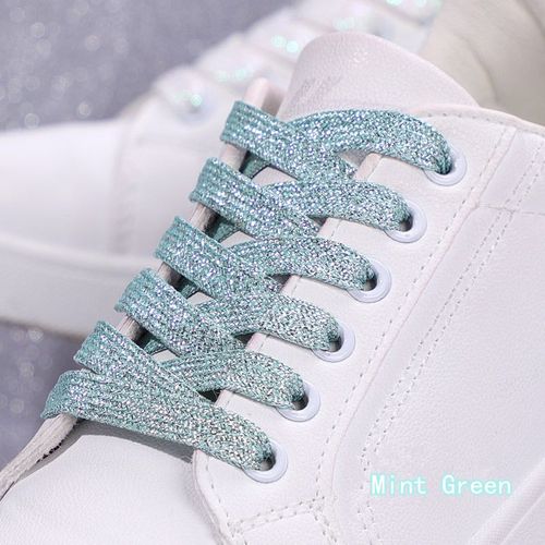 1 Paire Paillettes Colorées Largeur Lacet Cordes Lacets Plats Pour Course Athlétique Mode Lacet Baskets Chaussures Botte 1 Cm
