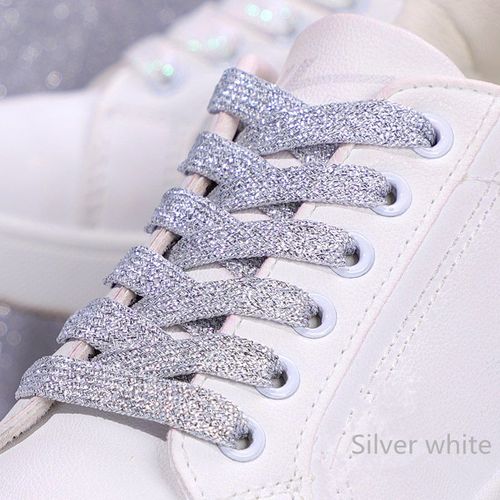 1 Paire Paillettes Colorées Largeur Lacet Cordes Lacets Plats Pour Course Athlétique Mode Lacet Baskets Chaussures Botte 1 Cm
