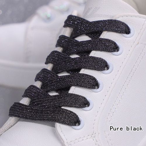 1 Paire Paillettes Colorées Largeur Lacet Cordes Lacets Plats Pour Course Athlétique Mode Lacet Baskets Chaussures Botte 1 Cm