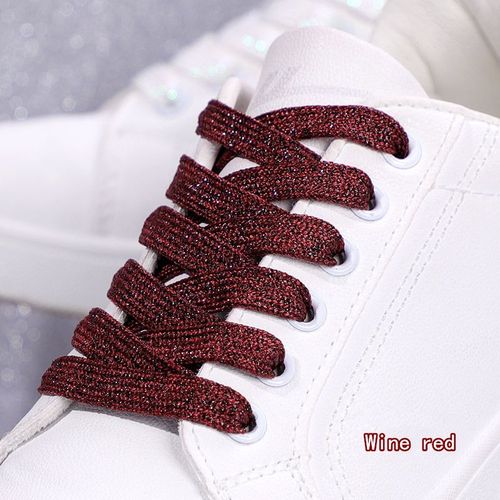 1 Paire Paillettes Colorées Largeur Lacet Cordes Lacets Plats Pour Course Athlétique Mode Lacet Baskets Chaussures Botte 1 Cm