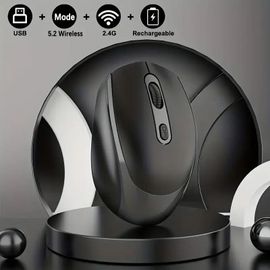 Souris optique silencieuse sans fil avec mode de charge,compatible BT 2.4G,1600 DPI,Macbook Gaming,ordinateur portable de bureau - Type M107 Black