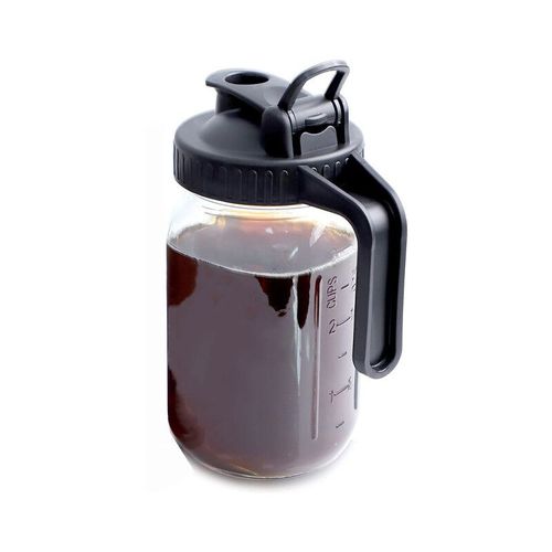 Cafetière à infusion froide avec couvercle,double fuite,tasse de fraîcheur du lait,bouteille en verre pour réfrigérateur,thé américain glacé,jus,sportl - Type 0.9L