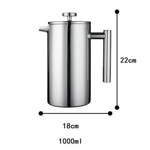 Cafetière à pression française isolée à double paroi avec filtre,bouteille thermos en acier inoxydable,cafetière,outils à thé pour expresso - Type 1000ML