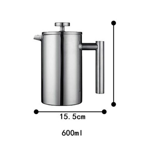 Cafetière à pression française isolée à double paroi avec filtre,bouteille thermos en acier inoxydable,cafetière,outils à thé pour expresso - Type 600ML