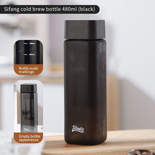 Bincoo-Tasse à café portable carrée,bouteille à froid,infuseur,revendeurs d'eau,américain - Type black