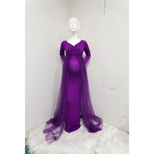 Robes De Maternité Roses,Accessoires De Photographie Sans Épaule,Longue Robe De Grossesse Pour Femmes Enceintes,Robe Longue,Baby Shower,Séance Photo