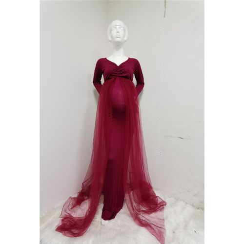 Robes De Maternité Roses,Accessoires De Photographie Sans Épaule,Longue Robe De Grossesse Pour Femmes Enceintes,Robe Longue,Baby Shower,Séance Photo