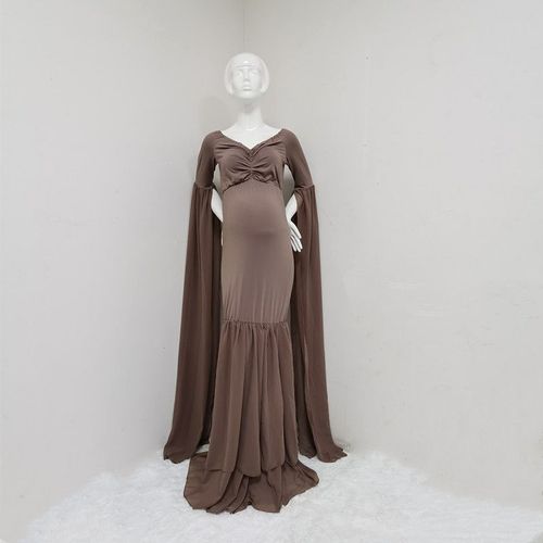 Robe Longue Sexy Sans Épaule Pour Femme Enceinte,Tenue De Grossesse,Tenue Maxi,Pour Séance Photo