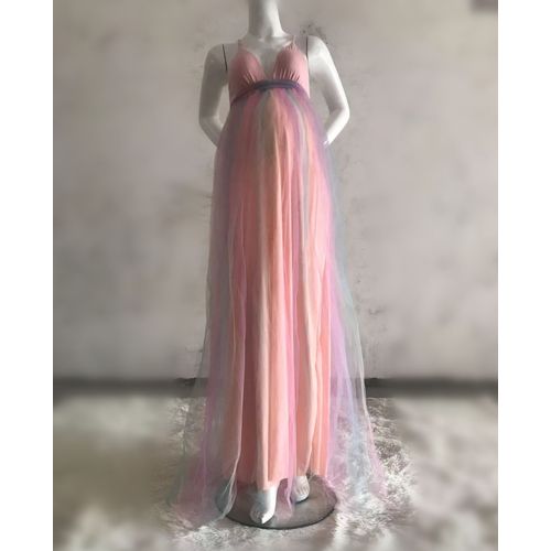 Robe Longue Sexy En Tulle Arc-En-Ciel Pour Femme Enceinte,Tenue De Séance Photo,Accessoire De Ixpréchristophe