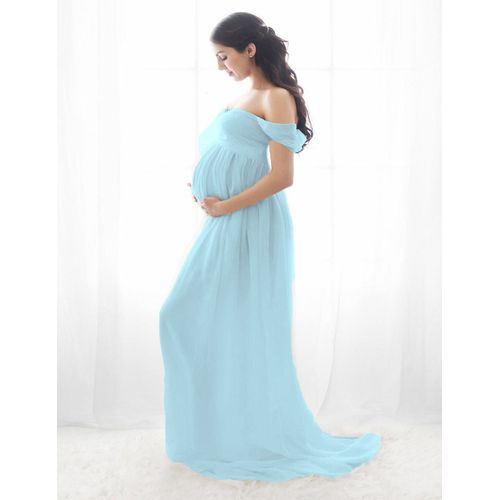 Robe Longue De Grossesse Pour Femme,Tenue D'été Solide,Pour Séance Photo,Accessoires De Photographie