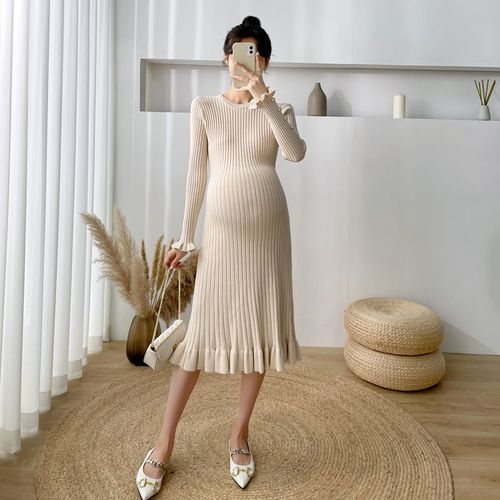 Pulls Longs Pour Femme Enceinte,Vêtement Chic,Élégant,Ligne A,Slim,Grossesse,Automne,Hiver,2305 -