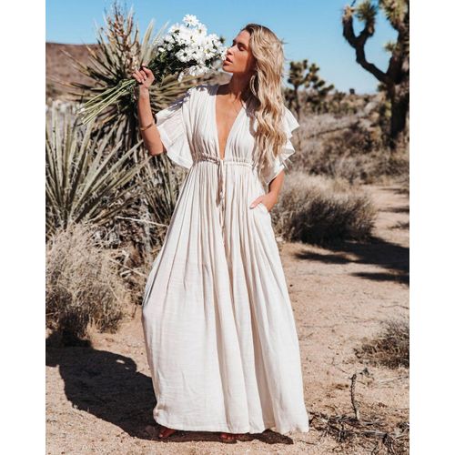 Robe D'été En Coton Solide Pour Séance Photo,Tenue De Plage Pour Femme Enceinte,À Volants,Accessoires De Photographie,Vêtements De Ixpréchristophe