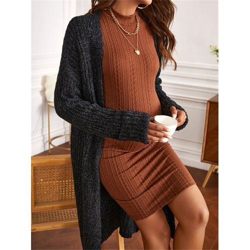 Robe Longue À Manches Longues Pour Femmes,Vêtements De Grossesse Froncés,Tenue Décontractée Pour Baby Shower,Séance Photo