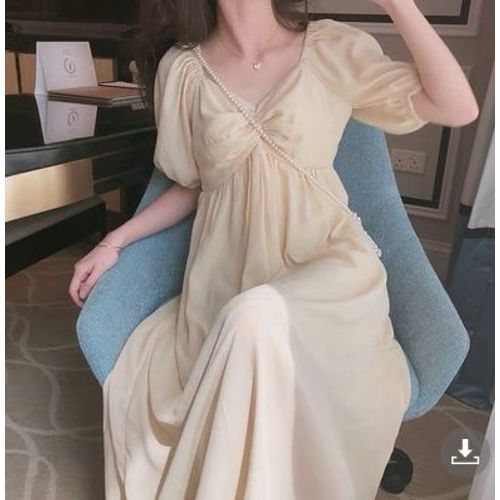 Robe D'été En Mousseline De Soie Pour Femmes Enceintes,Robe De Plage,Col En V,Dos Nu,Alterempired,Vente En,2024