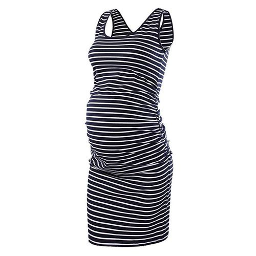 Alterfur Ses-Robe De Grossesse Froncée Sur Le Côté Pour Femmes,Vêtements De Grossesse Décontractés,Manches Courtes,Ronde,Baby Shower