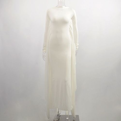 Robe De Soirée Longue Et Élégante À Manches Chauve-Souris Pour Femme,Tenue De Séance Photo,Style Sirène,Pour Cocktail