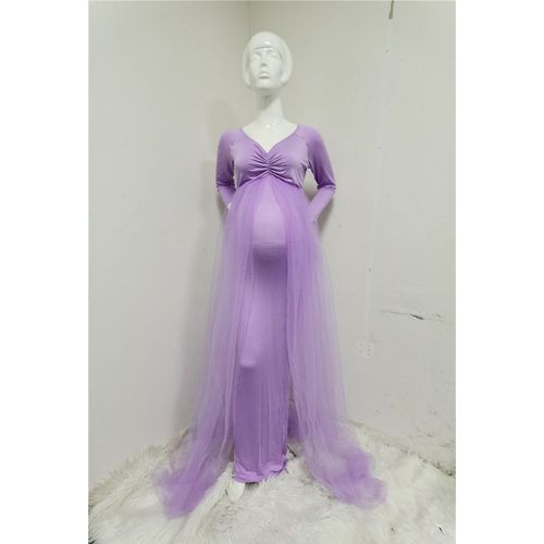 Robes De Maternité Roses,Accessoires De Photographie Sans Épaule,Longue Robe De Grossesse Pour Femmes Enceintes,Robe Longue,Baby Shower,Séance Photo