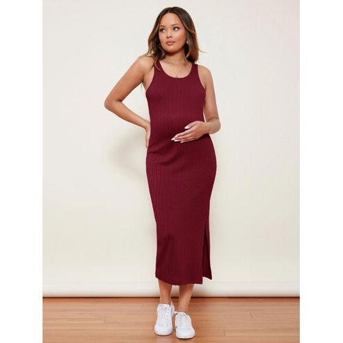 Robe Longue En Tricot Pour Femmes Enceintes,Vêtements De Plage Décontractés,Vêtements De Grossesse,Tenues De Printemps Et D'été,