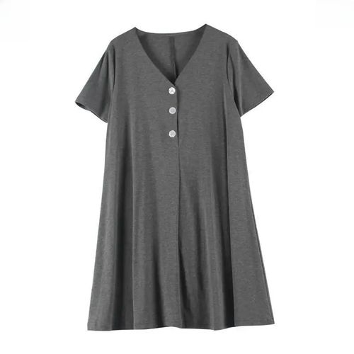 Mn Alterclothes-Robe Mi-Longue À Col En V Pour Femme,Vêtements D'été Décontractés,Version Coréenne À La Mode