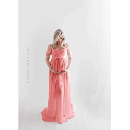 Robe Longue D'été Pour Séance Photo,Tenue De Grossesse À La Mode,Couleur Unie,Pour Document,Pour Femme
