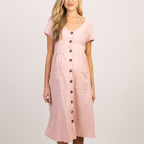 Altervêtements Pour Femmes Enceintes,Robe Décontractée,Sexy,Col En V,Manches 2022,Couleur Unie,Trapèze,Éducatif,Grande Taille,Printemps Été 3/4