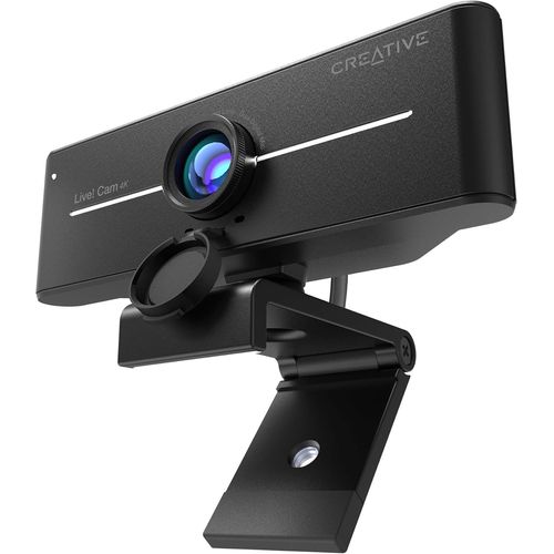 Webcam USB Live! Cam Sync 4K UHD avec Compensation de Contre-Jour, Jusqu¿à 40 FPS, Objectif Grand Angle de 95°, Objectif de confidentialité, micros intégrés, Plug & Play pour PC et Mac