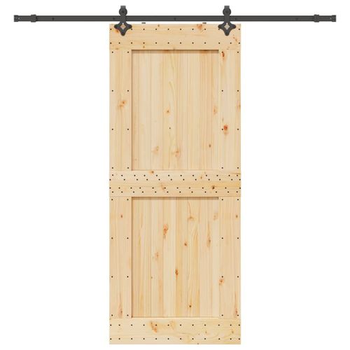 vidaXL Porte coulissante et kit de quincaillerie 95x210 cm pin massif