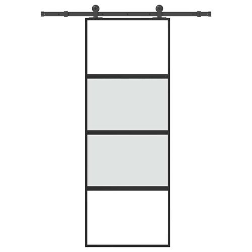 vidaXL Porte coulissante kit de quincaillerie trempé verre aluminium