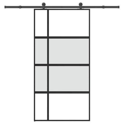 vidaXL Porte coulissante kit de quincaillerie trempé verre aluminium