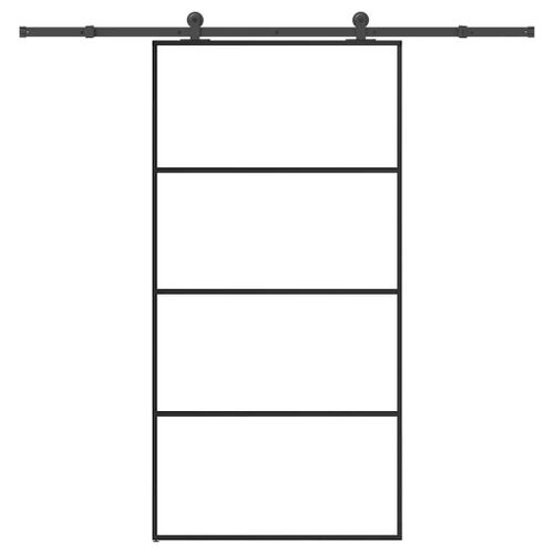 vidaXL Porte coulissante et kit de quincaillerie 102,5x205cm Verre ESG