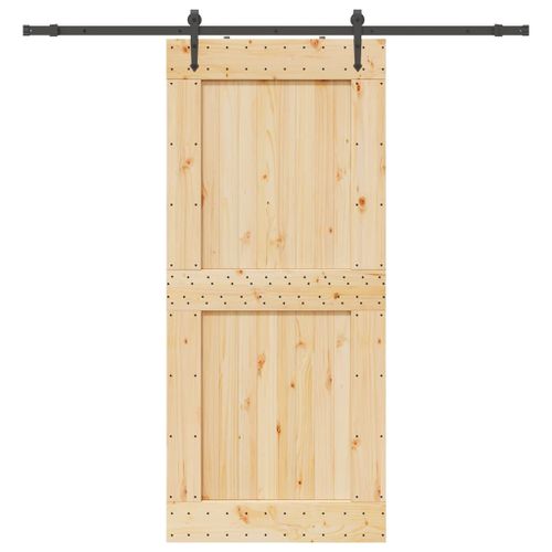 vidaXL Porte coulissante et kit de quincaillerie 100x210 cm pin massif