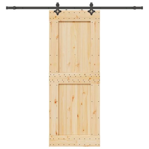 vidaXL Porte coulissante et kit de quincaillerie 85x210 cm pin massif