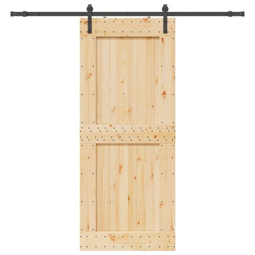 vidaXL Porte coulissante et kit de quincaillerie 95x210 cm pin massif