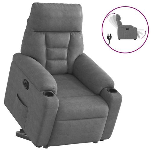 Vidaxl Fauteuil Inclinable Électrique Gris Foncé Tissu Microfibre