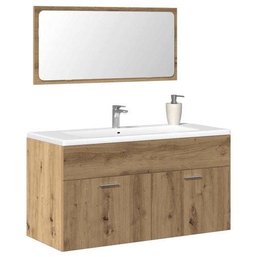 Vidaxl Armoire De Salle De Bain Avec Miroir Chêne Artisanal