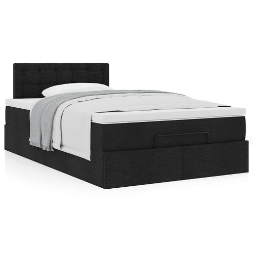 Vidaxl Lit Ottoman Avec Matelas Noir 120x190 Cm Tissu